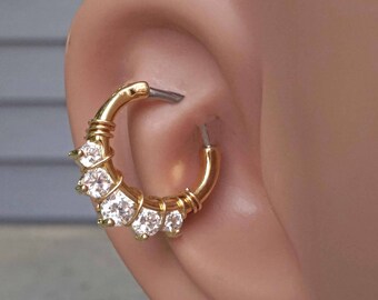 Gold Daith Earring Rook Earring Hoop Gold Clicker