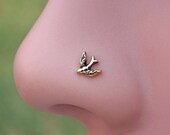 Bird Gold Nose Ring Gold Nose Stud Sparrow