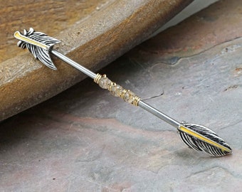 Feather 14g Industrial Barbell