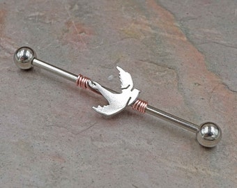 Sparrow Bird Industrial Barbell 14g Scaffold