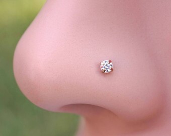 Rose Gold Nose Stud Nose Ring Piercing 20g