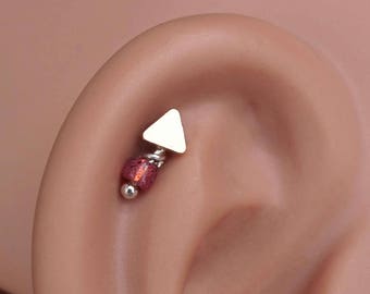 Rose Gold Triangle Cartilage Earring Piercing 16g