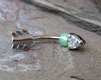 Silver Arrow Rook Earring Daith Piercing Eyebrow Ring