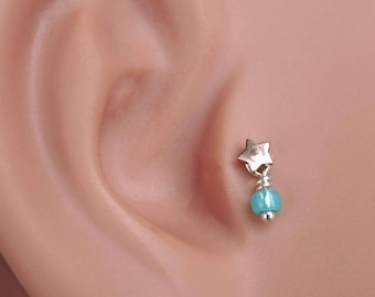 Rose Gold Star Tragus Cartilage Earring Piercing 16g