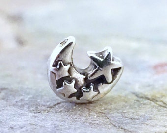 Nose Ring Nose Stud Lunar Moon and Stars
