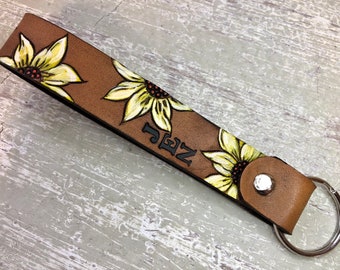 Cattle Drive Western Cowboy In the Loop Belt Clip Carabiner Leather Keychain