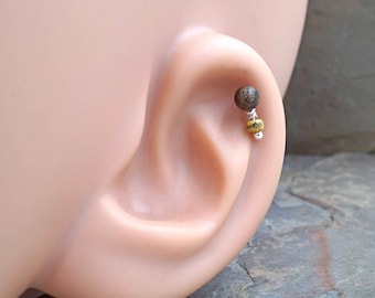 Brown Sandalwood Wood Cartilage Earring Tragus Helix Piercing