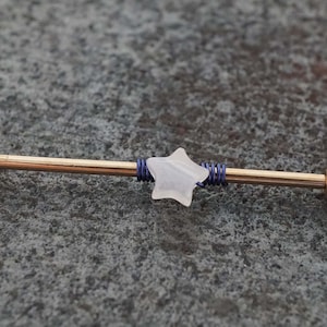 Celestial Rose Quartz Star Industrial Barbell 14g 16g Scaffold