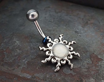 White Sun Silver Belly Button Navel Rings - Gift under 20