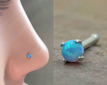 Light Blue Opal Nose Ring Fire Opal Nose Stud Nose Piercing