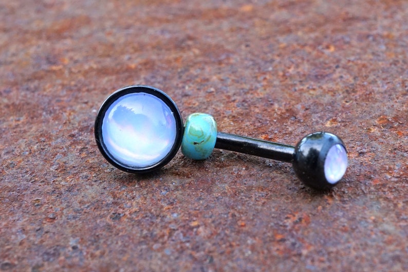 Illuminating Stone Black Belly Button Navel Rings