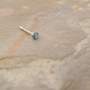 Anneau de nez avec cristal turquoise, 18 g ou 20 g image 3