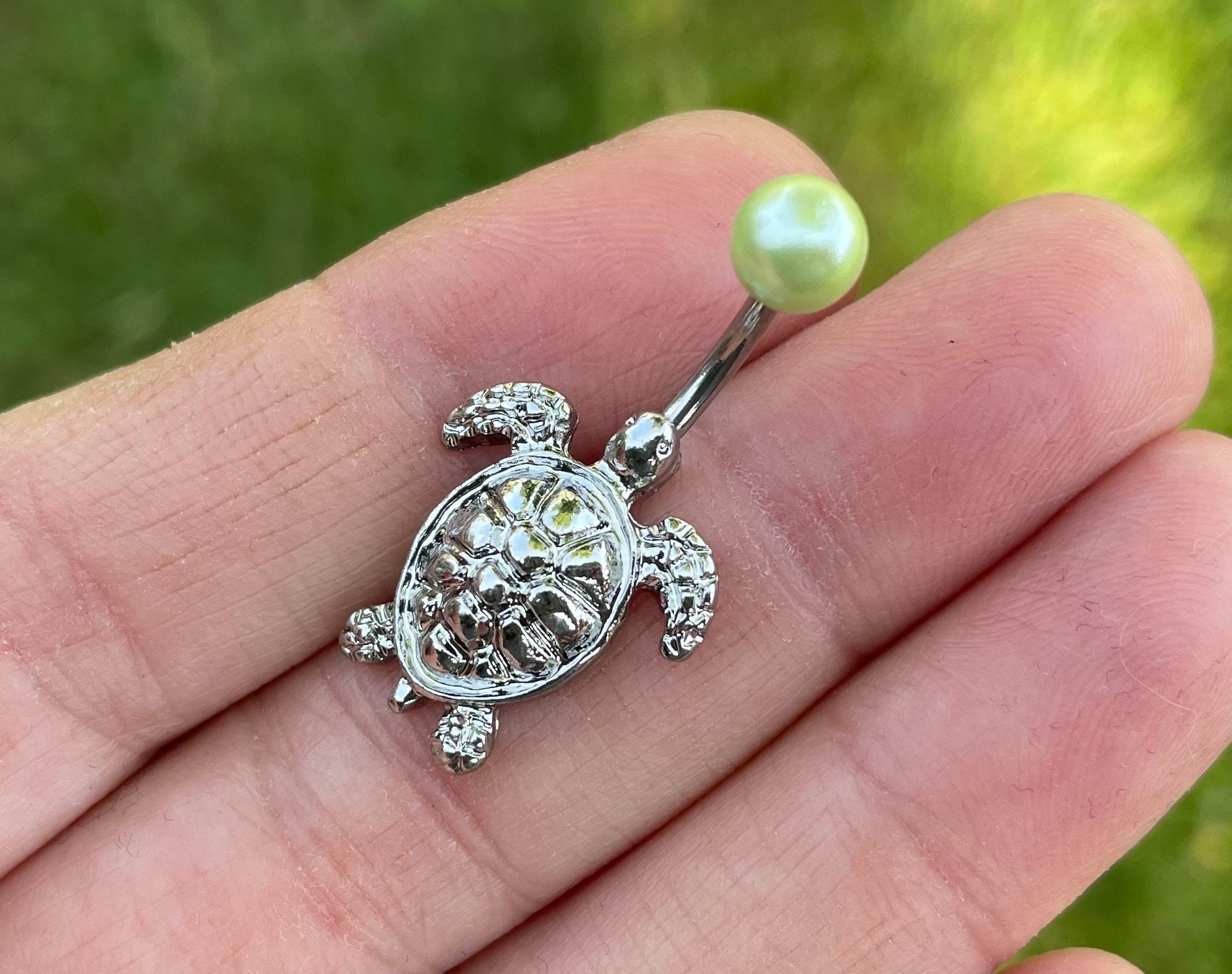 Turtle belly button ring deals