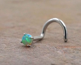 Green Opal Nose Screw Fire Opal Nose Ring Nose Piercing