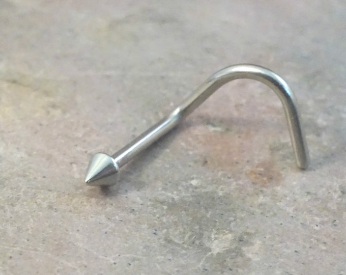 Spike Nose Ring Corkscrew Nose Ring Etsy