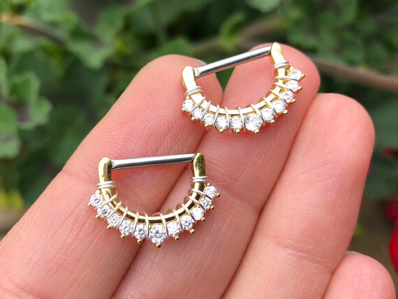 Crystal on sale nipple piercings