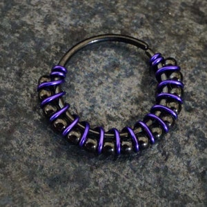 Bali Ball Black Nose Ring Hoop 20 Gauge image 8