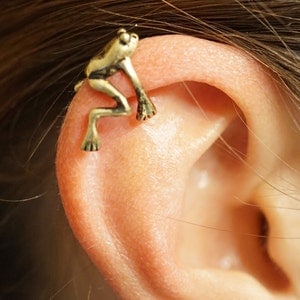 Gold Tree Frog Ear Cuff Jacket No Piercing Non Pierced image 2