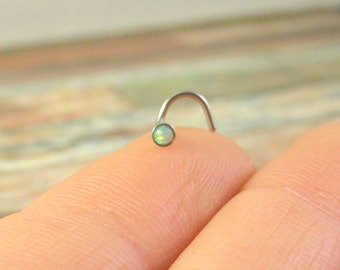 Opal Nose Ring Nose Piercing White Fire Opal Nose Stud