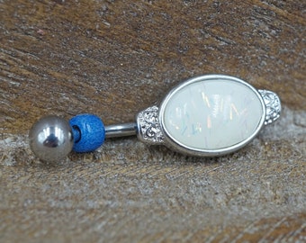 Sparkly White Confetti Belly Button Ring