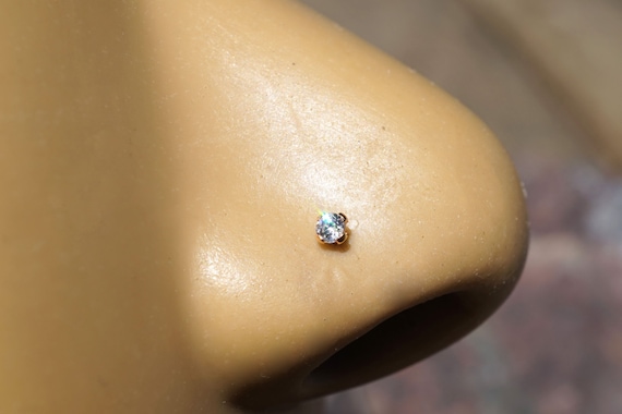 Rose Gold Heart Nose L Bend Piercing 20G & 18G – Cali Crystals