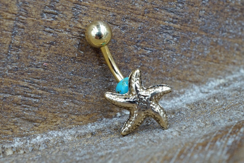 Starfish Gold Belly Button Ring