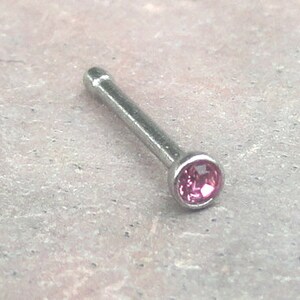 Pink or Fuschia Crystal Nose Stud Nose Ring image 4