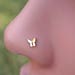 Butterfly 14kt Rose Gold or Silver Nose Ring Rose Gold Nose Stud Boho Nose Ring