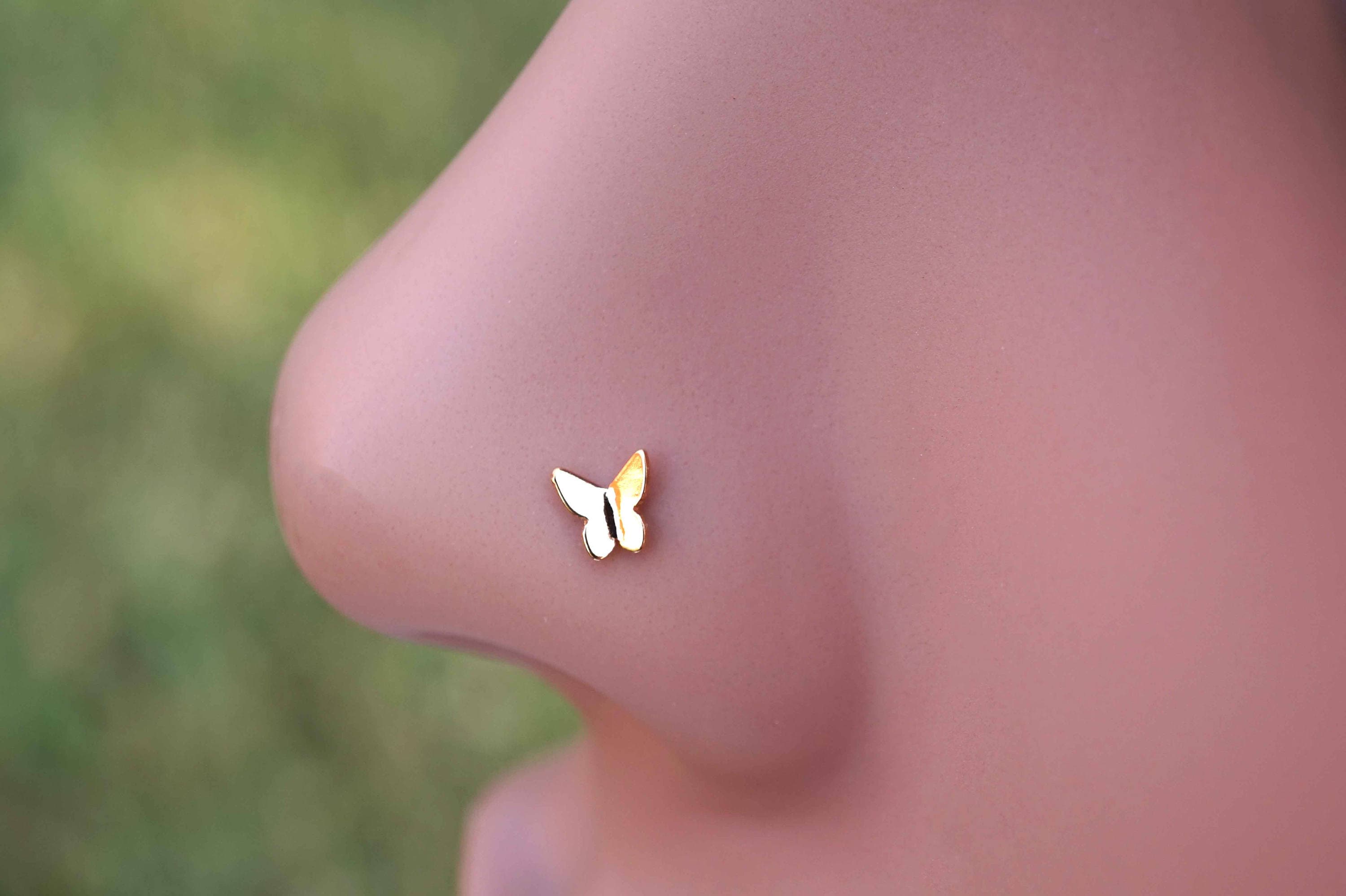 Cubic Zirconia Butterfly Decor Nose Stud For Women And Men, Punk Piercing,  A Fashionable Body Jewelry Gift For Any Occasion | SHEIN USA