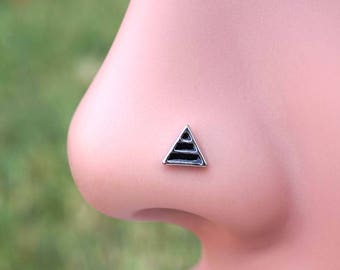 Pharoah Striped Triangle Nose Ring Boho Nose Ring