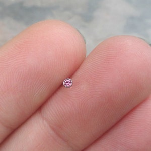 Pink or Fuschia Crystal Nose Stud Nose Ring image 3