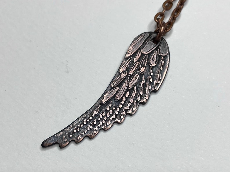 Angel Wing Bird Wing Feather Necklace image 4