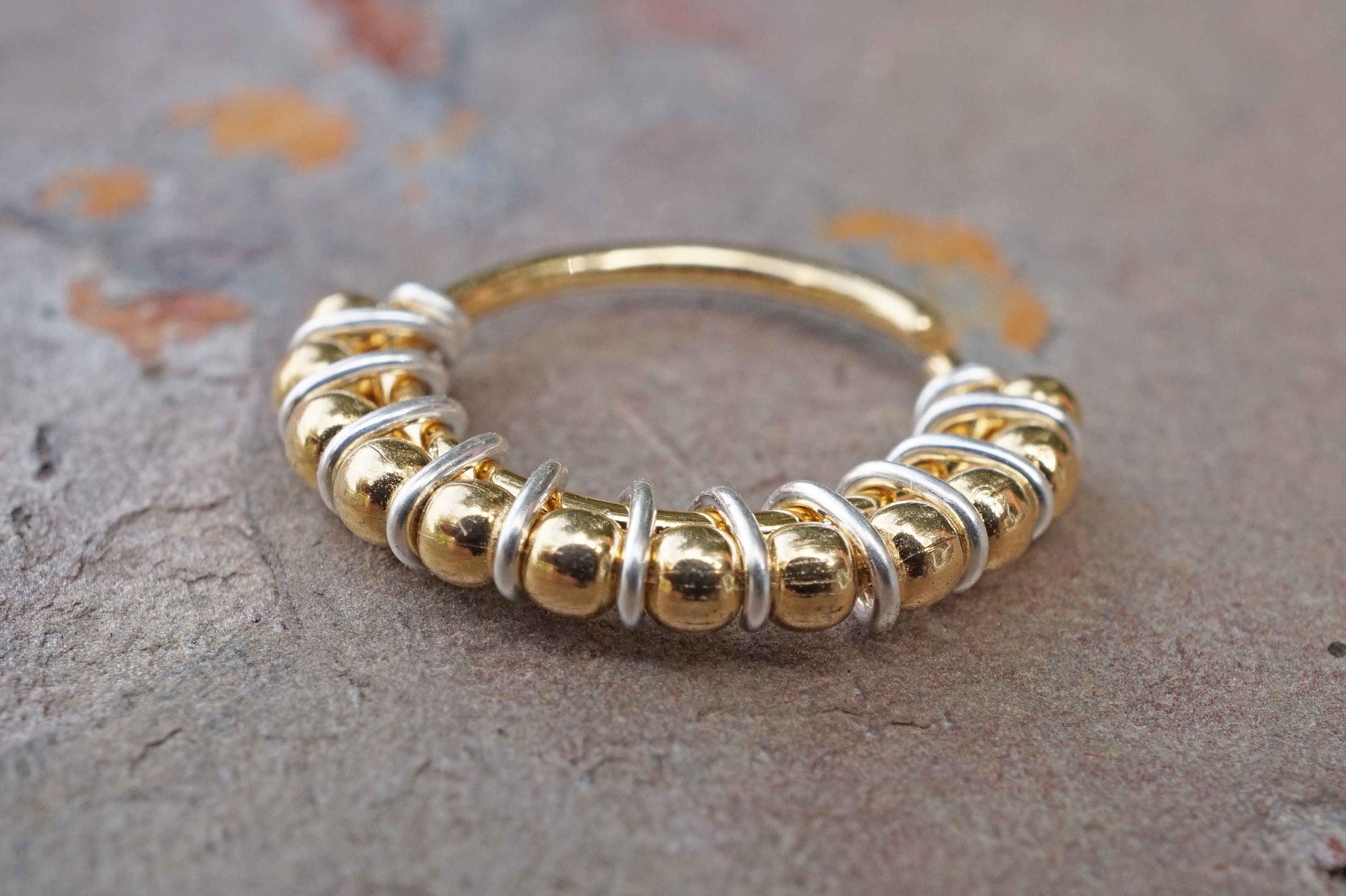 Bali Ball Gold Nose Ring Hoop 20 Gauge Etsy