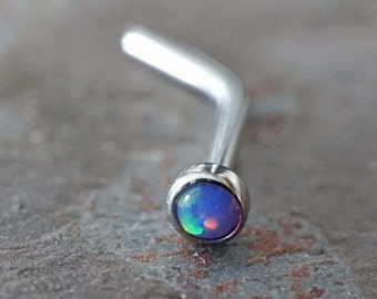 18g Purple Opal Nose Ring