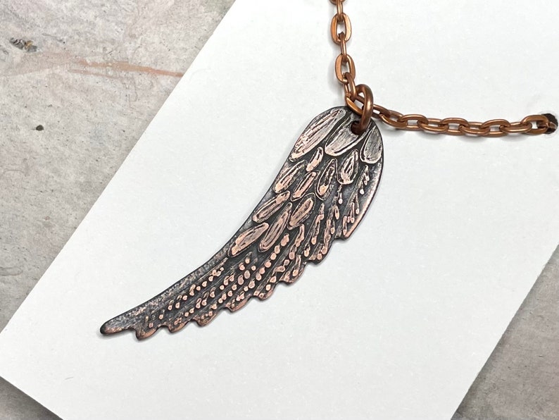 Angel Wing Bird Wing Feather Necklace image 1