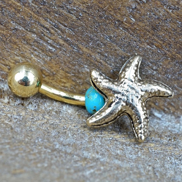 Starfish Gold Belly Button Ring