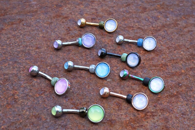 Illuminating Stone Black Belly Button Navel Rings