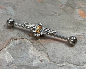 Topaz Thunderbird Industrial Barbell Scaffold Piercing