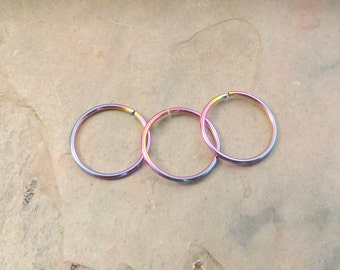 Rainbow Cartilage Hoop Septum Tragus Nose Helix Rook Daith 16g 18g 20 Gauge