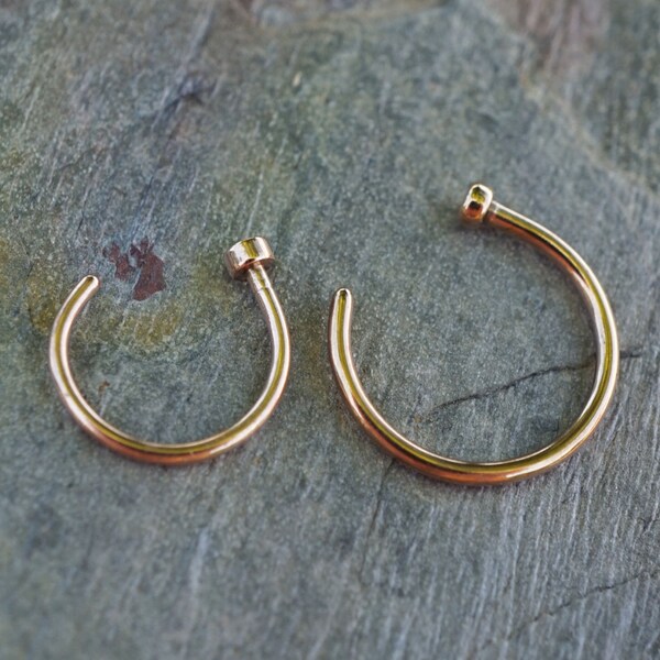 Rose Gold Nose Hoop Ring 18G 20G Rose Gold Nose Piercing