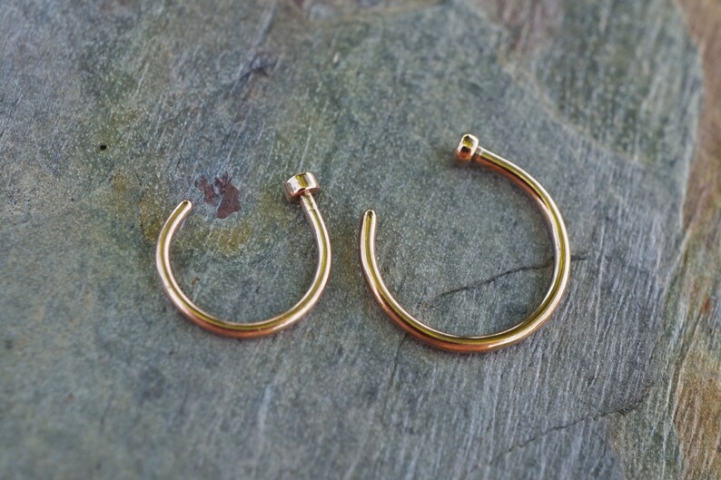 Rose Gold Nose Hoop Ring 18G 20G Rose Gold Nose Piercing Etsy