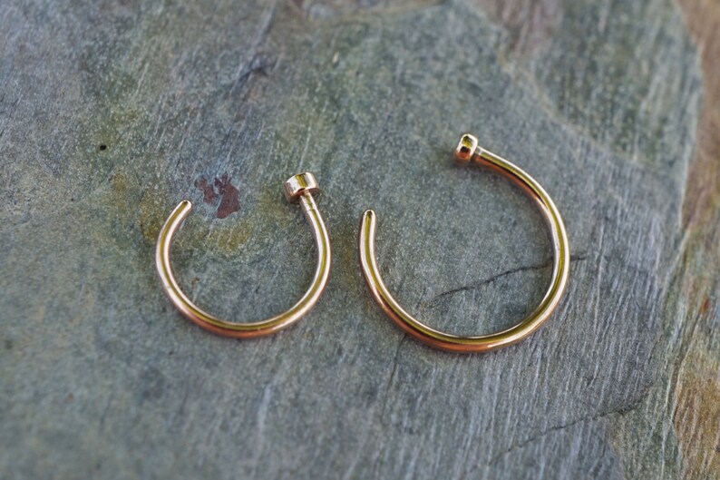 Rose Gold Nose Hoop Ring 18G 20G Rose Gold Nose Piercing image 1