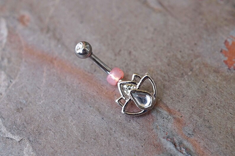 Lotus Flower Rook Earring Daith Piercing Eyebrow Ring Etsy