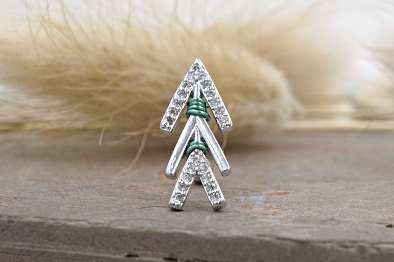 Silver Chevron Cartilage Helix Tragus Earring Piercing