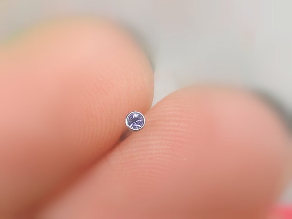Tiny Nose Stud Purple Nose Ring 18 Gauge or 20 Gauge Etsy