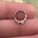 3 Crystal Septum Ring Silver Daith Piercing Rook Earring Hoop