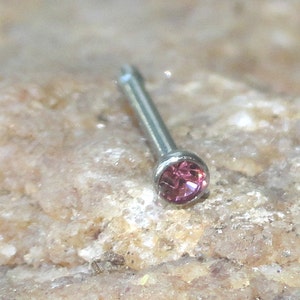 Pink or Fuschia Crystal Nose Stud Nose Ring image 2
