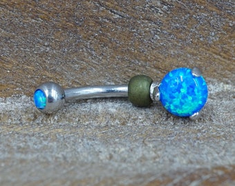 Blue Opal Belly Button Rings Belly Button Jewelry