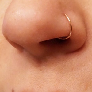 Rose Gold Nose Hoop Nose Ring 16G 18G 20G Rose Gold Nose Piercing