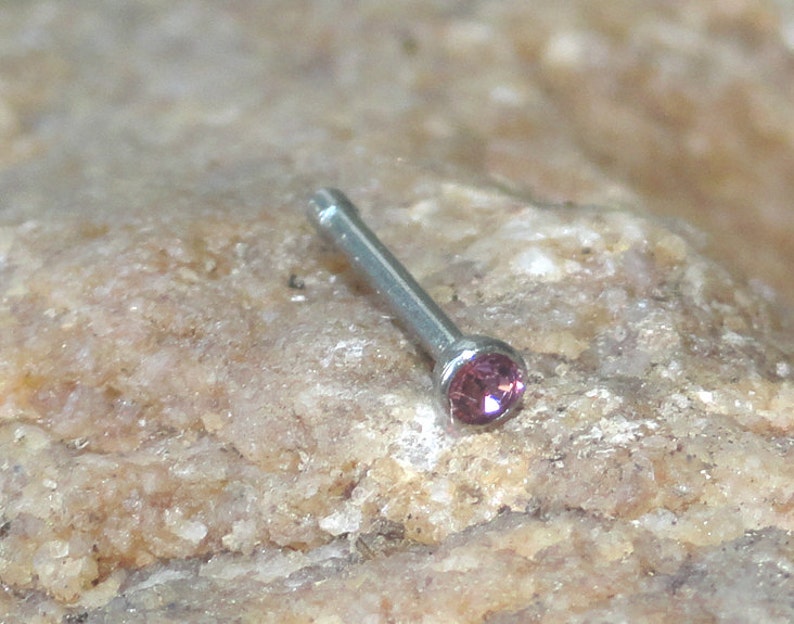 Pink or Fuschia Crystal Nose Stud Nose Ring image 5